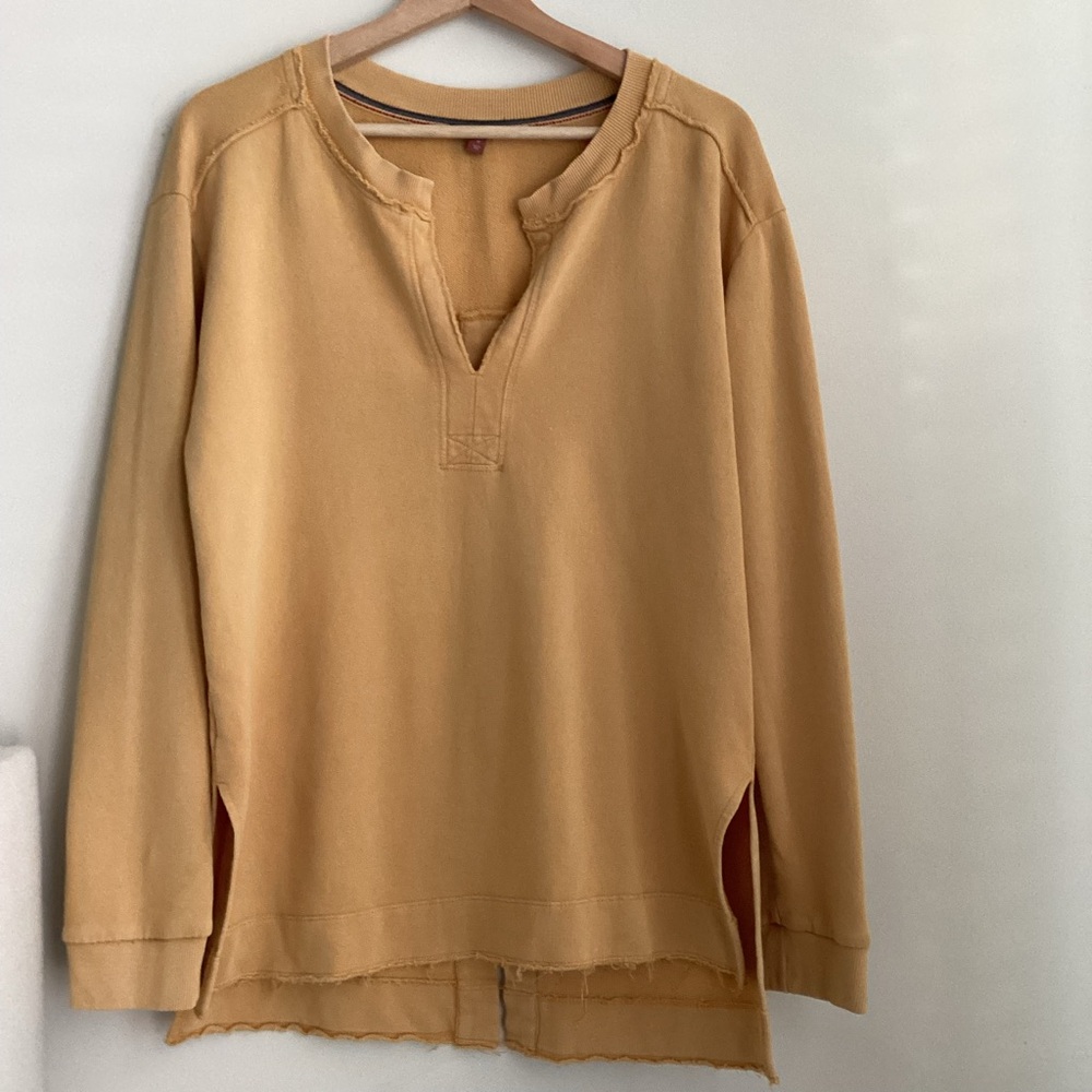 Pilcro Mustard Yellow Split-Hem Sweatshirt M